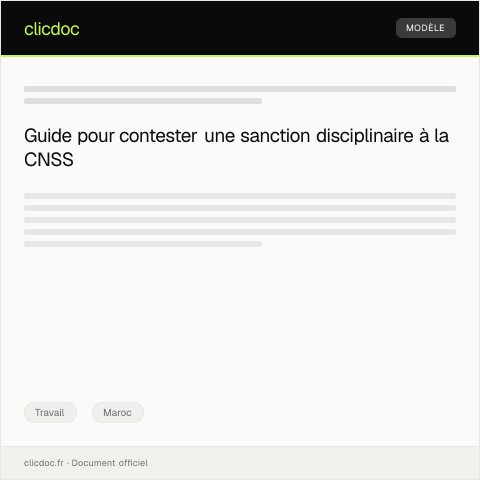 Aperçu du document Lettre de contestation d'une sanction disciplinaire illégale — Travail, Maroc