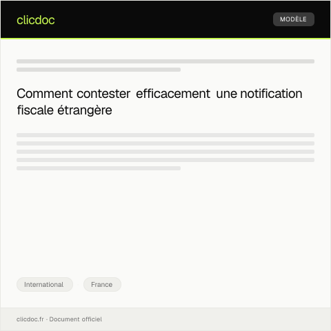 Aperçu du document Contestations d'une notification de taxation étrangère — International, France