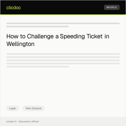 Document preview: Inquiry about process to contest a speeding ticket issued in Wellington — Legal, New Zealand