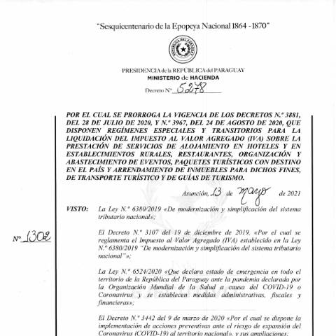 Vista previa del documento Decreto N° 5278-2021 — Iva, Paraguay