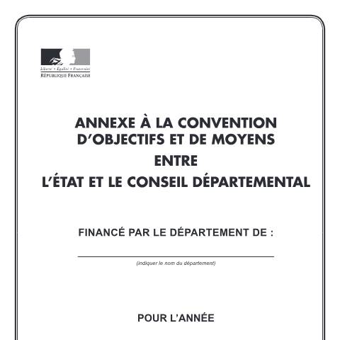 Aperçu du document Contrat unique d'insertion (CUI) - Annexe à la convention d'objectifs et de moyens — Professionnels, France (CERFA n°13999*03)