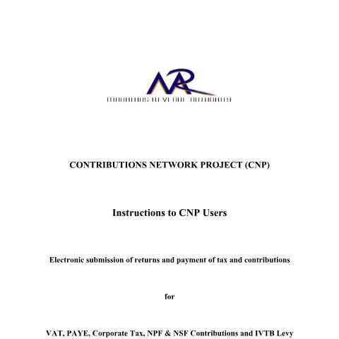 Document preview: Contribution Network Project (CNP) — Document, Mauritius (CERFA n°cnp)
