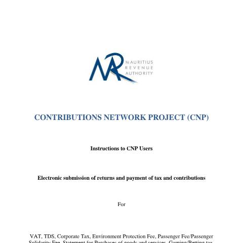 Document preview: Contribution Network Project (CNP) Instructions — Document, Mauritius (CERFA n°CNPInstructions)