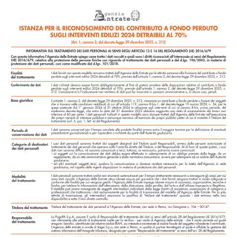 Anteprima documento Contributo a fondo perduto per interventi edilizi 2024 — Agevolazioni, Italia