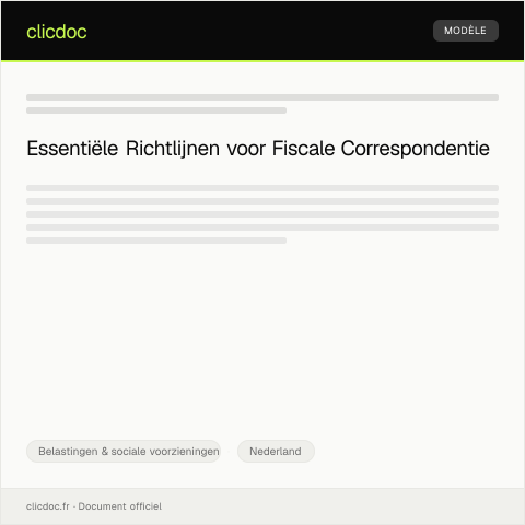 Documentvoorvertoning: Controle van fiscale corresponderentie — Belastingen & sociale voorzieningen, Nederland