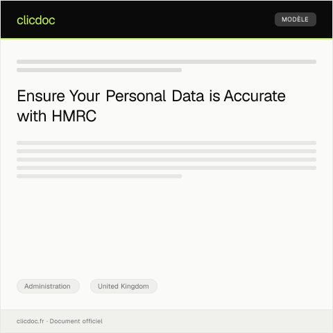 Document preview: Correction of Personal Data Held by HMRC — Administration, United Kingdom