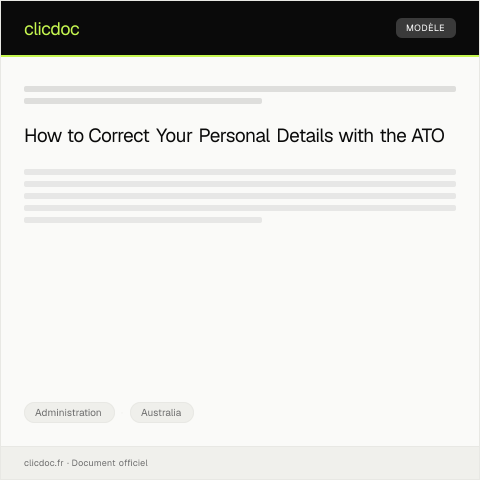 Document preview: Correction of Personal Details with ATO — Administration, Australia