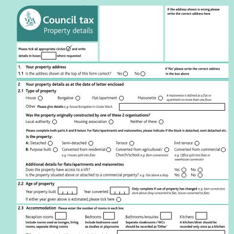 Document preview: Council Tax appeals: property details questionnaire — Valuation Office Agency, United Kingdom