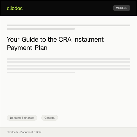 Document preview: CRA instalment payment plan - Plan de paiement par acomptes — Banking & finance, Canada