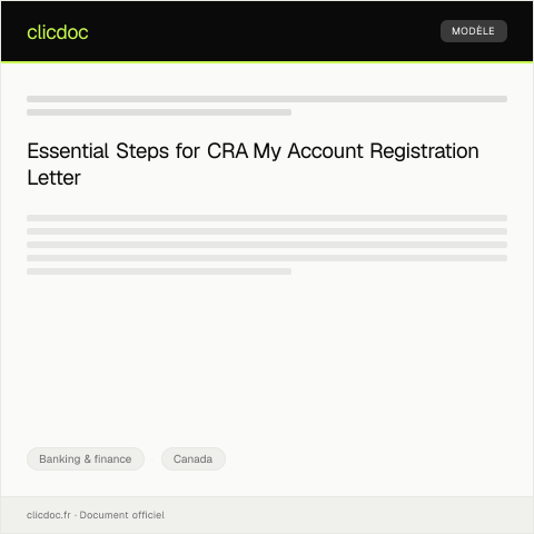 Document preview: CRA My Account registration - Inscription à Mon compte — Banking & finance, Canada