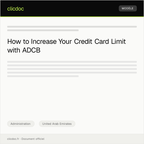 Document preview: Request for Credit Card Limit Increase at Abu Dhabi Commercial Bank — Administration, United Arab Emirates