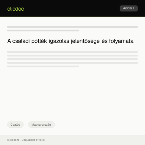 Document preview: Családi pótlék igazolás — Család, Magyarország