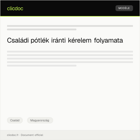 Document preview: Családi pótlék iránti kérelem — Család, Magyarország