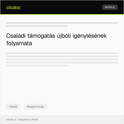 Document preview: Családi támogatás újra igénylése — Család, Magyarország