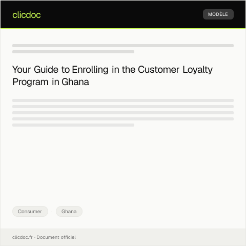 Document preview: Application for Customer Loyalty Program Enrollment — Consumer, Ghana