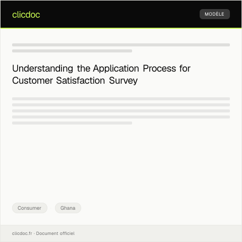 Document preview: Application for Customer Satisfaction Survey — Consumer, Ghana