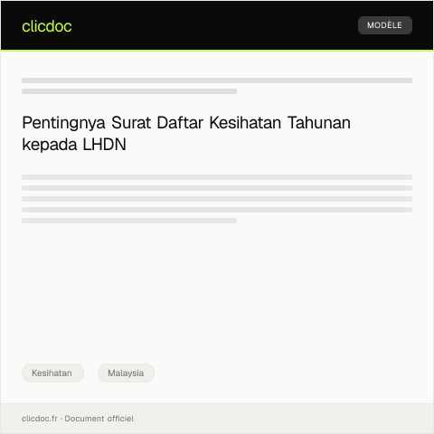 Document preview: Daftar Kesihatan Tahunan — Kesihatan, Malaysia