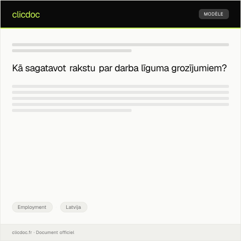 Document preview: Sūtīt darba devējam rakstu par darba līguma grozījumiem un jauna beigām — Employment, Latvija