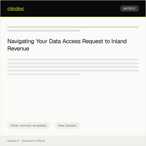 Document preview: Data Access Request / Tono mō te Tirohanga Raraunga — Other common templates, New Zealand