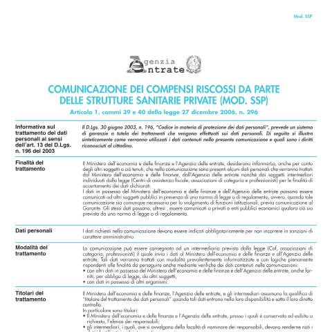 Anteprima documento Dati delle strutture sanitarie private — Comunicazioni, Italia
