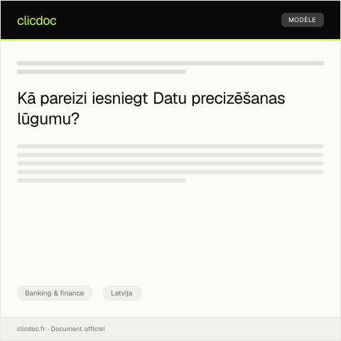 Document preview: Datu precizēšanas lūgums bankas kontā — Banking & finance, Latvija