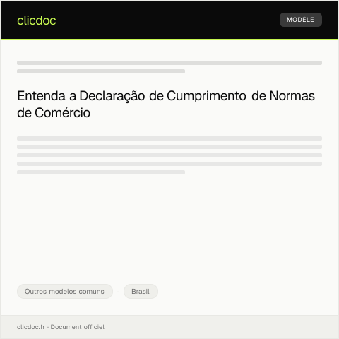 Pré-visualização do documento Declaração de Cumprimento de Normas de Comércio Internacional — Outros modelos comuns, Brasil