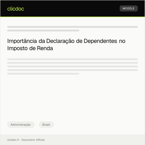 Pré-visualização do documento Declaração de dependentes para fins de cálculo do imposto de renda — Administração, Brasil