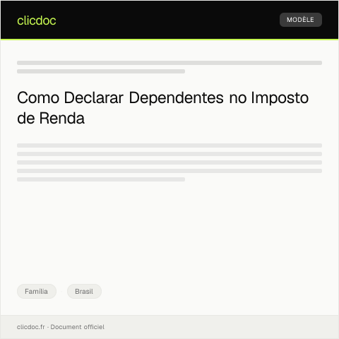 Pré-visualização do documento Declaração de dependentes para fins de declaração de Imposto de Renda — Família, Brasil