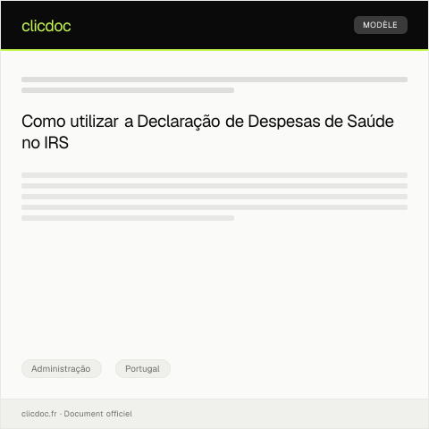 Pré-visualização do documento Declaração de Despesas de Saúde para Dedução em IRS — Administração, Portugal