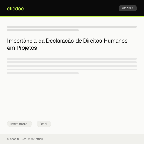 Pré-visualização do documento Declaração de Cumprimento de Normas de Direitos Humanos em Projetos Internacionais — Internacional, Brasil
