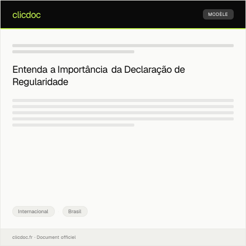 Pré-visualização do documento Declaração de Regularidade para Participação em Eventos Internacionais — Internacional, Brasil