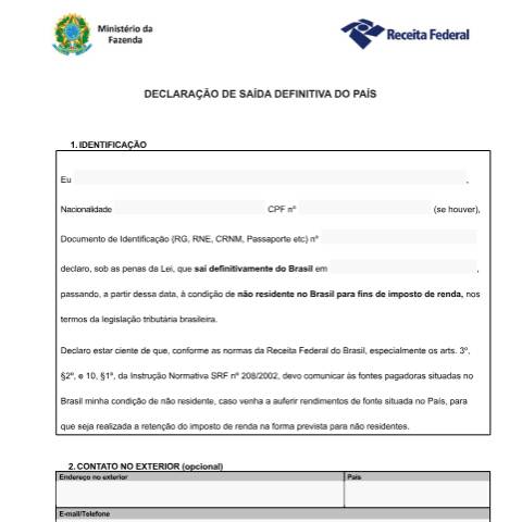 Pré-visualização do documento Declaração Simples de Saída do Brasil — Declarações, Brasil