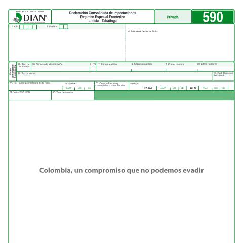 Vista previa del documento Declaración Consolidada de Importaciones Régimen Especial Fronterizo Leticia - Tabatinga — Año 2017, Colombia (CERFA n°F590-2017)