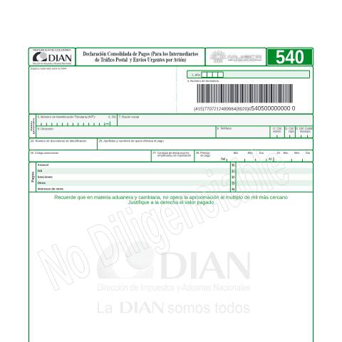 Vista previa del documento Declaración consolidada de pagos 2005 — Año 2005, Colombia (CERFA n°F540-2005)