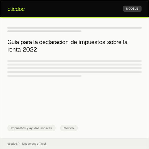Vista previa del documento Declaración de impuestos sobre la renta año 2022 — Impuestos y ayudas sociales, México