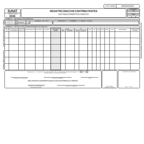 Vista previa del documento Declaración de establecimientos anexos - 2046 — FORMULARIOS, Perú (CERFA n°2046)