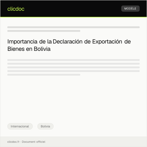 Vista previa del documento Declaración de exportación de bienes a países vecinos — Internacional, Bolivia