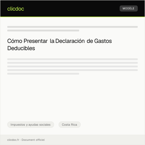 Vista previa del documento Declaración de gastos deducibles en impuestos — Impuestos y ayudas sociales, Costa Rica