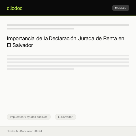 Vista previa del documento Presentar declaración jurada de renta para contribuyentes personales — Impuestos y ayudas sociales, El Salvador