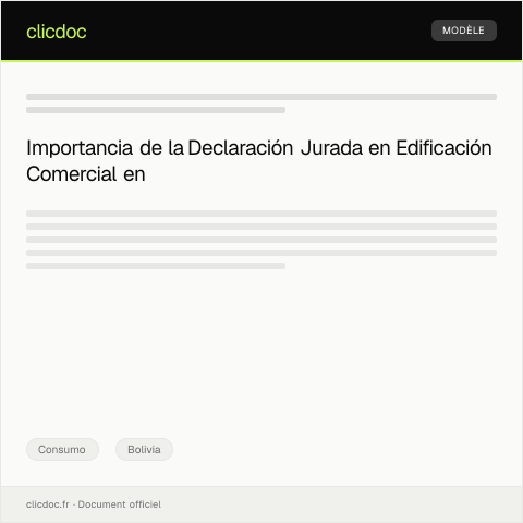 Vista previa del documento Declaración Jurada de Uso de Servicios en Edificación Comercial — Consumo, Bolivia