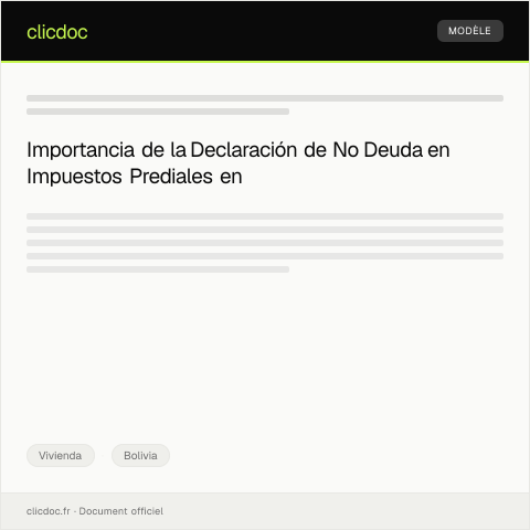 Vista previa del documento Declaración de No Deuda en Impuestos Prediales — Vivienda, Bolivia