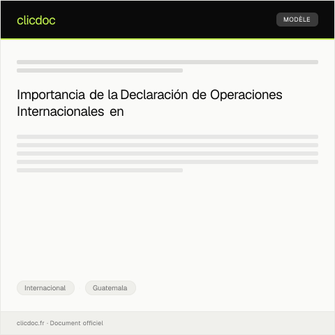 Vista previa del documento Declaración de Operaciones Internacionales ante la SAT — Internacional, Guatemala