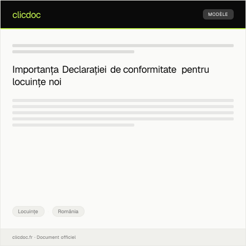 Document preview: Declarație de conformitate pentru apartament sau de locuință nouă — Locuințe, România