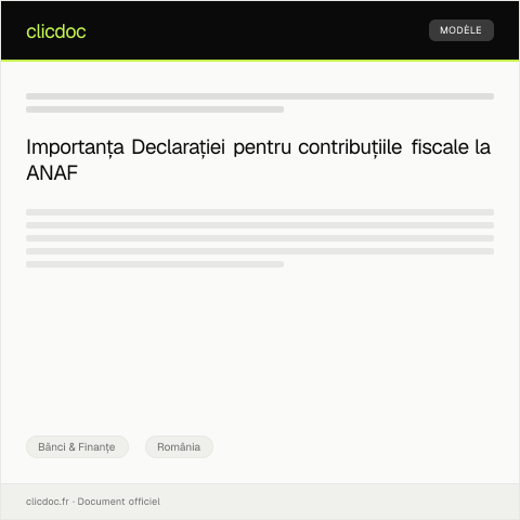 Document preview: Declarație pentru evidența contribuțiilor sociale și fiscale plătite — Bănci & Finanțe, România