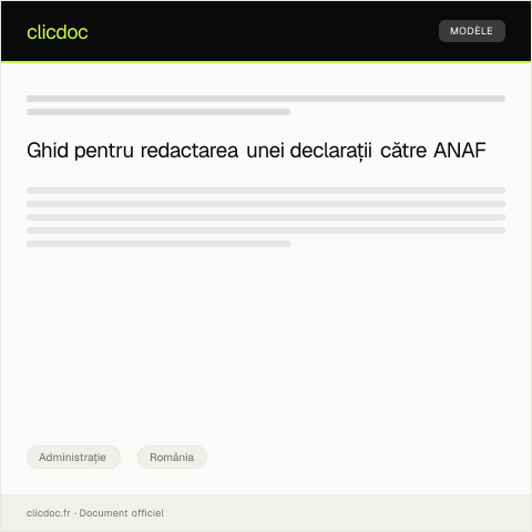 Document preview: Declarație pentru justificarea procesului de autorizare a unei activități — Administrație, România