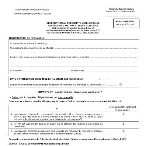 Aperçu du document Déclaration 273 (PDF, 318.5 Ko) — Déclarations, Belgique (CERFA n°121-273)