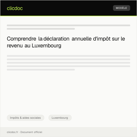 Aperçu du document Déclaration annuelle d’impôt sur le revenu — Impôts & aides sociales, Luxembourg