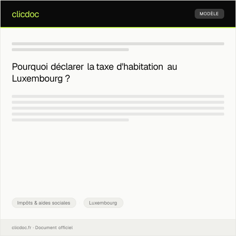 Aperçu du document Déclaration annuelle à l’administration fiscale pour la taxe d’habitation — Impôts & aides sociales, Luxembourg
