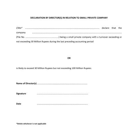 Document preview: Declaration by directors – Small Private Company — Form, Mauritius (CERFA n°Declaration-by-directors-Small-Private-Company)
