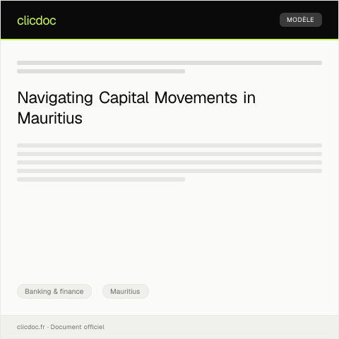 Document preview: Declaration of Capital Movements for Cross-border Transactions — Banking & finance, Mauritius